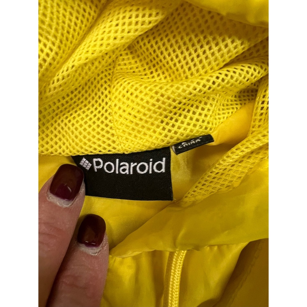 Polaroid 320‎ Land Camera Graphic Windbreaker Jacket Yellow Rainbow Size M - Picture 3 of 4